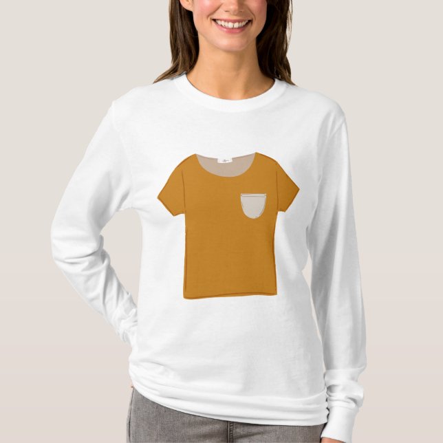 Mustard Yellow Minimalist Top T Shirt (Framsida)