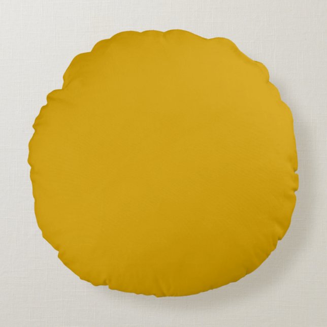 Mustard Yellow Rund Kudde (Framsidan)