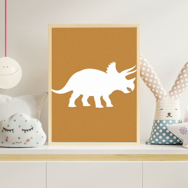 Mustard Yellow Triceratops Dinosaur Nursery Poster (Skapare uppladdad)