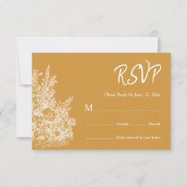 Mustard Yellow Vintage Ornate Frame Wedding OSA Kort