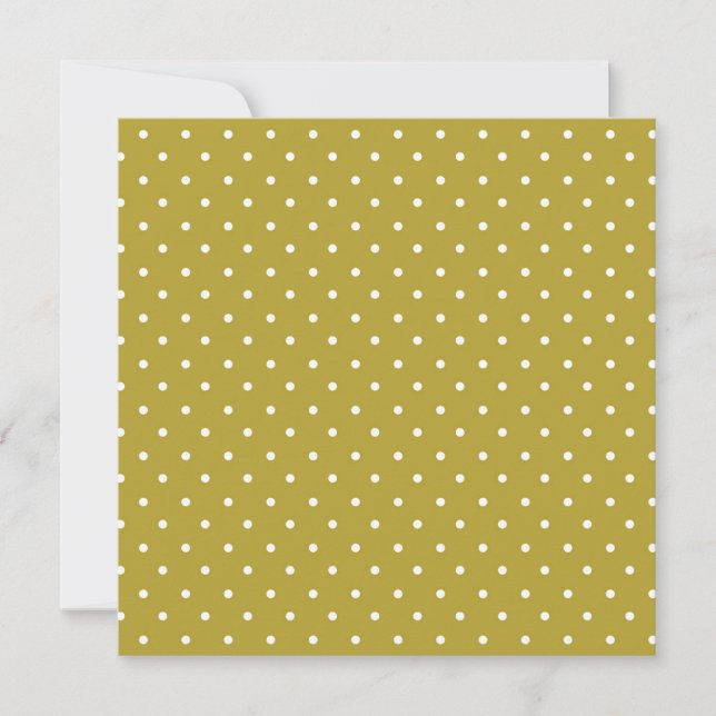  Mustard yellow white polka dots pattern  Tack Kort (Framsida)