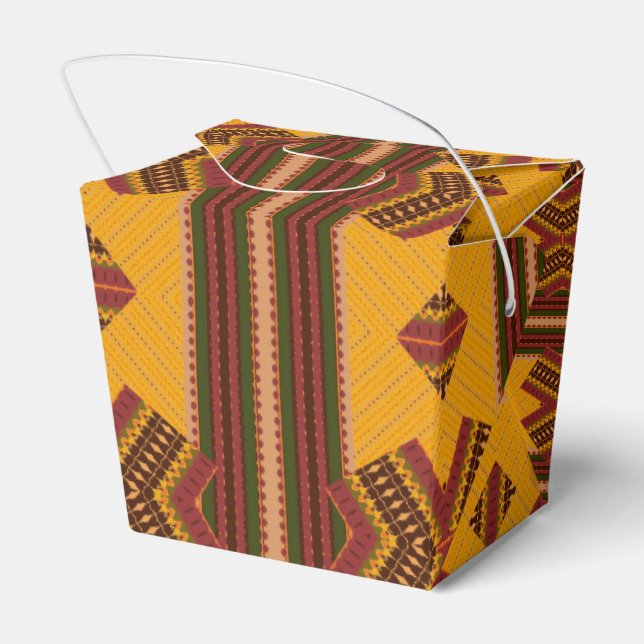 Mustardguld Geometriskt Mönster Presentaskar (Baksidan Sidan)
