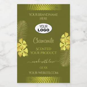 Mustarproduktetiketter Gula hawaiiblommor Logo Mat Etikett