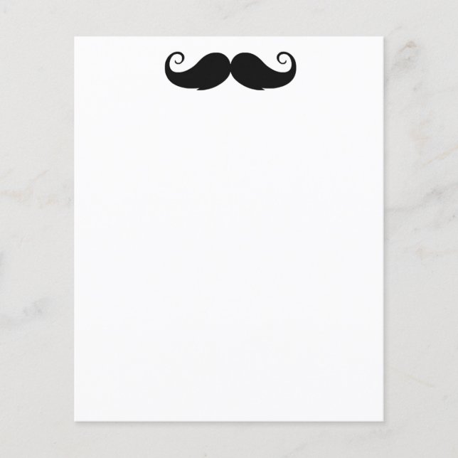 Mustasch 11,4 cm x 14,2 cm flygblad (Framsidan)
