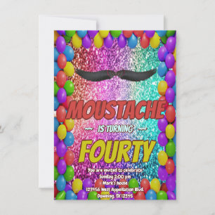 Mustasch Ansiktsbehåring Hipster Stache Festinbjud Inbjudningar