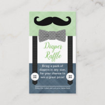 mustasch baby blaper raffle biljett grönt marin bl