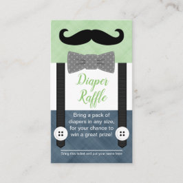 mustasch baby blaper raffle biljett grönt marin bl tilläggskort