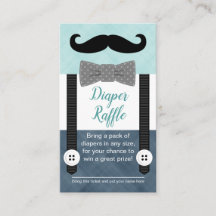 mustasch baby blöjare raffle biljett mint navy blu
