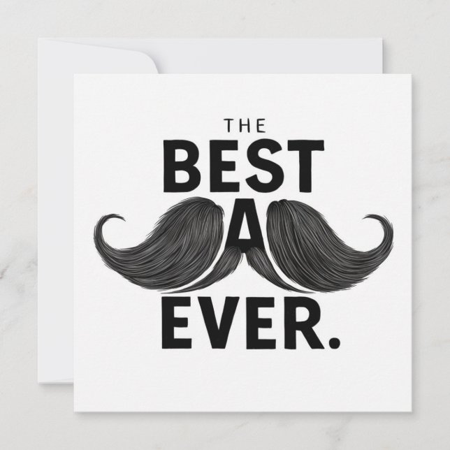 Mustasch Bästa Pappa Någonsin Fars Dag Julkort (Framsida)