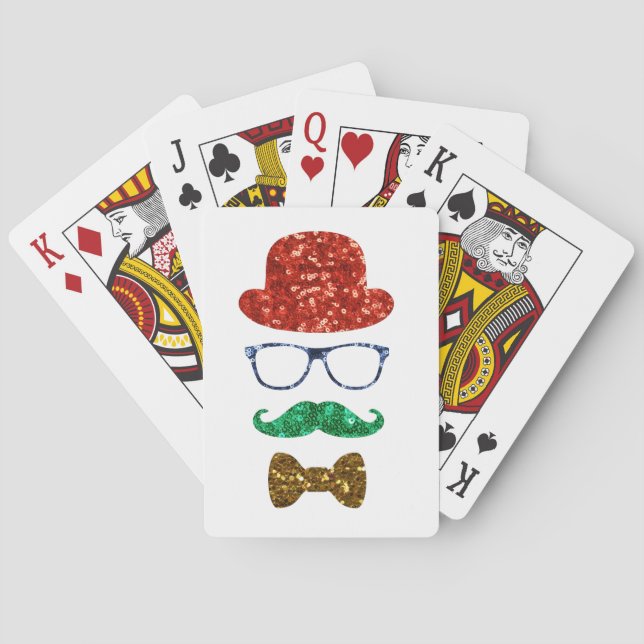 mustasch, christmas hipster mustache spel kort (Baksidan)