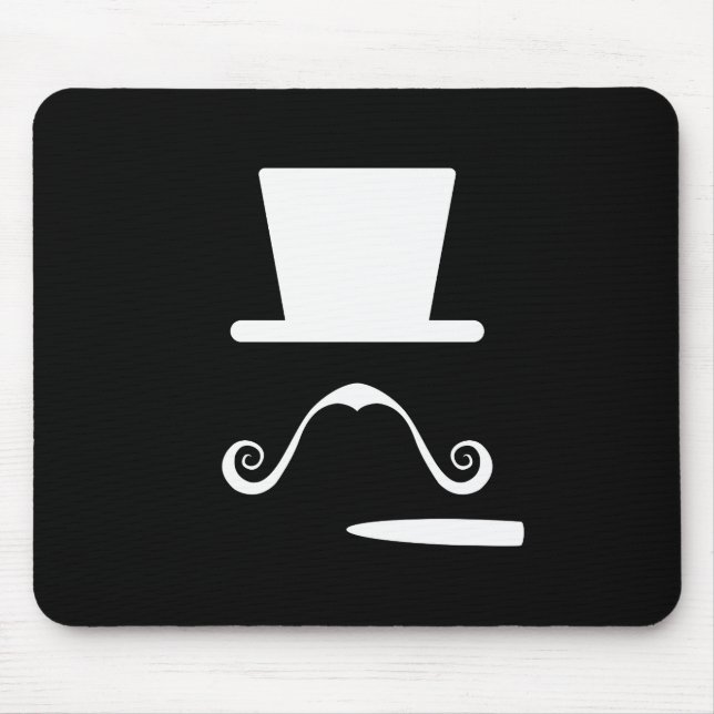 Mustasch- & cigarrPictogram Mousepad Musmatta (Framsidan)