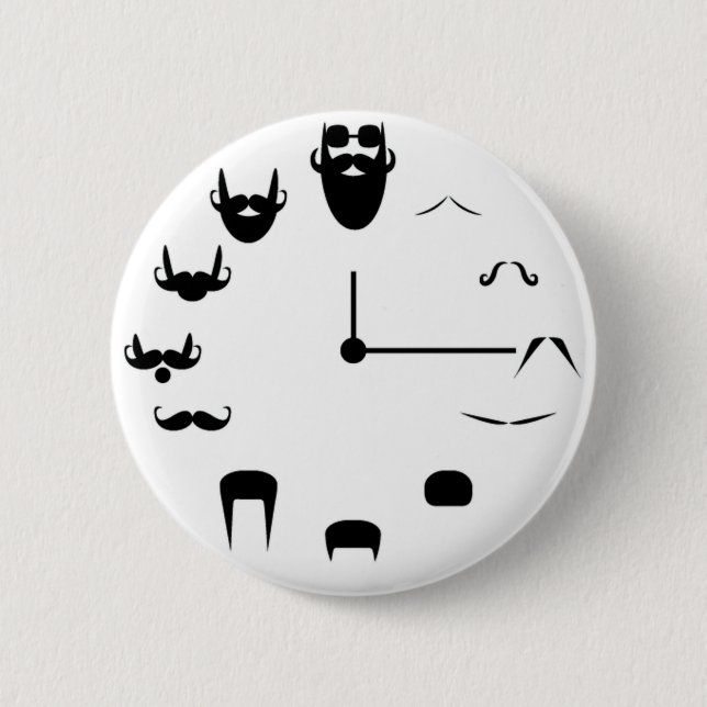 Mustasch Clockface Knapp (Framsida)