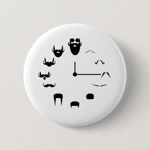 Mustasch Clockface Knapp
