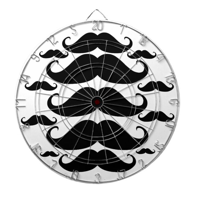 Mustasch dig därför? piltavla (Framsidan)