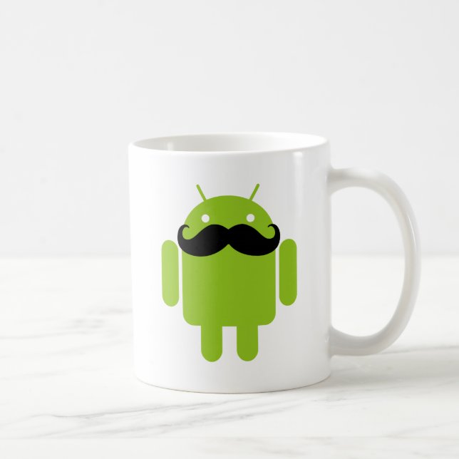 Mustasch för Androidrobotsymbol Kaffemugg (Höger)