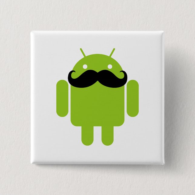 Mustasch för Androidrobotsymbol Knapp (Framsida)