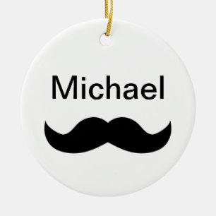 Mustasch Julgransprydnad Keramik