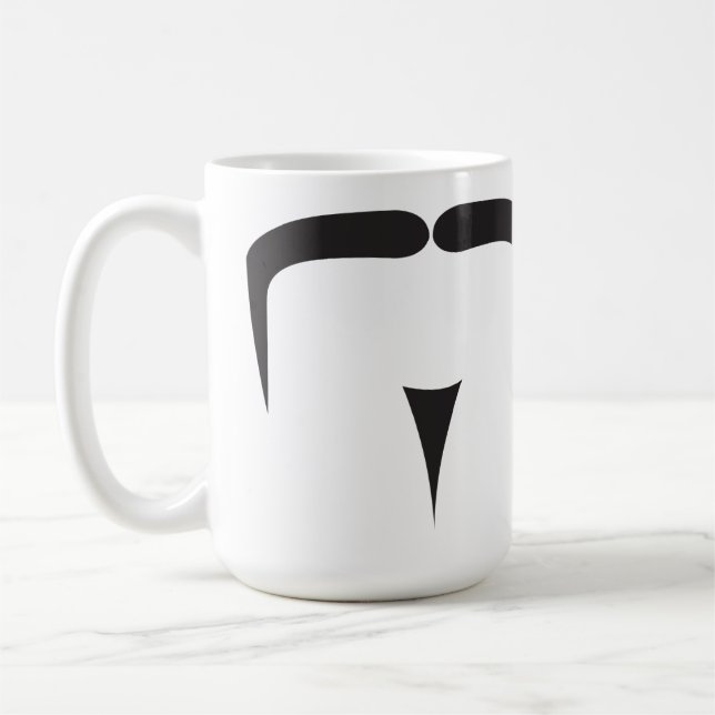 mustasch kaffemugg (Vänster)