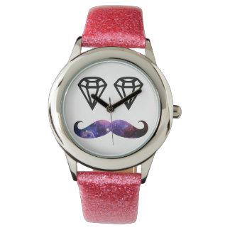 Mustasch och diamanter armbandsur