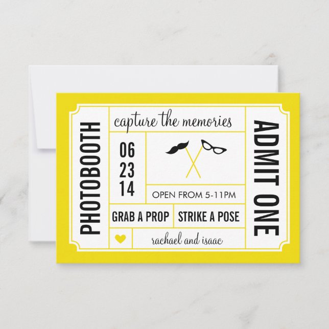 Mustasch- och exponeringsglasstöttaPhotobooth Inbjudningar (Framsida)