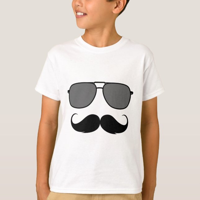 mustasch och glas tee shirt (Framsida)