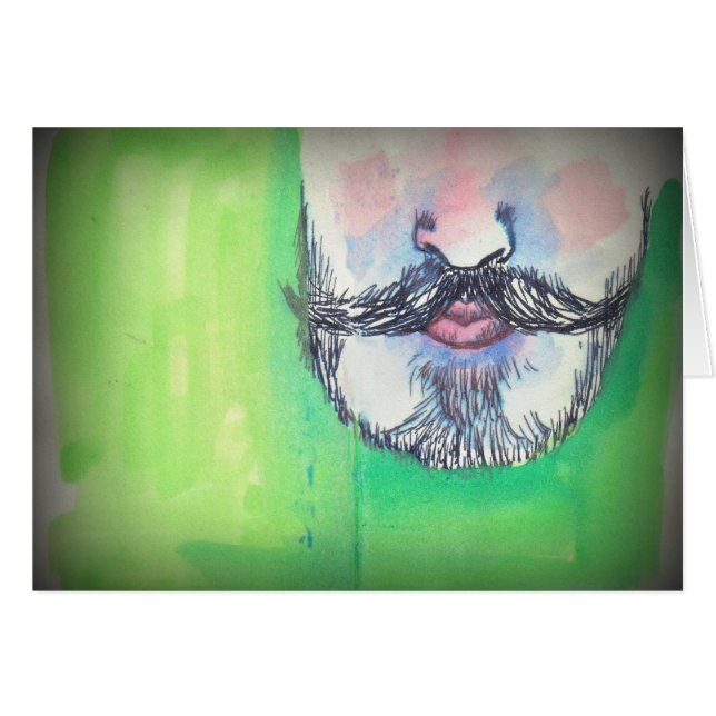 Mustasch och pipskägg hälsningskort (Framsidan Horizontal)