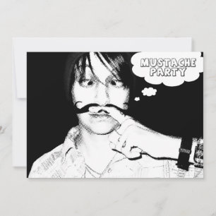 mustasch party: tecknad inbjudningar