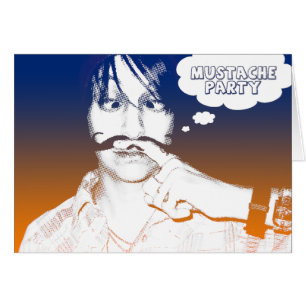 mustasch party: tecknad stache hälsningskort