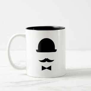 Mustasch- & plommonstopPictogrammugg Två-Tonad Mugg