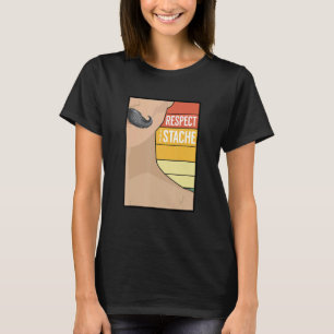 Mustasch Skägg Retro Skäggig humoristisk slogan T Shirt