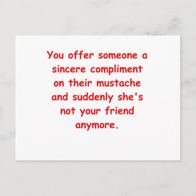 mustasch-skämt vykort (Framsida)