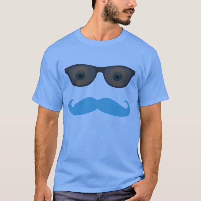 mustasch- & solglasögonskjorta t shirt (Framsida)