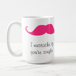 Mustasch Stache för personligshock rosaHandlebar Kaffemugg