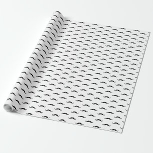 Mustasch svart mönster enkel födelsedag presentpapper
