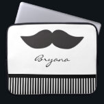 Mustasch Svart Vitt Randigt Datorfodral<br><div class="desc">Mustasch Svart Vitt Randigt Datorfodral.</div>