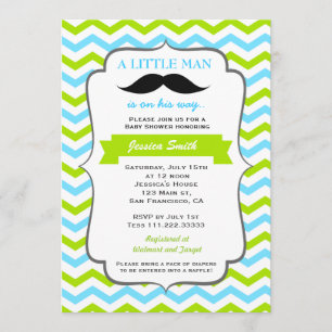 Mustaschbaby showerinbjudan inbjudningar