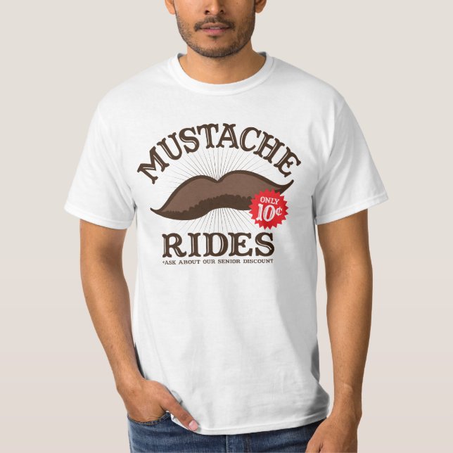 Mustaschen rider T-tröja Tee (Framsida)
