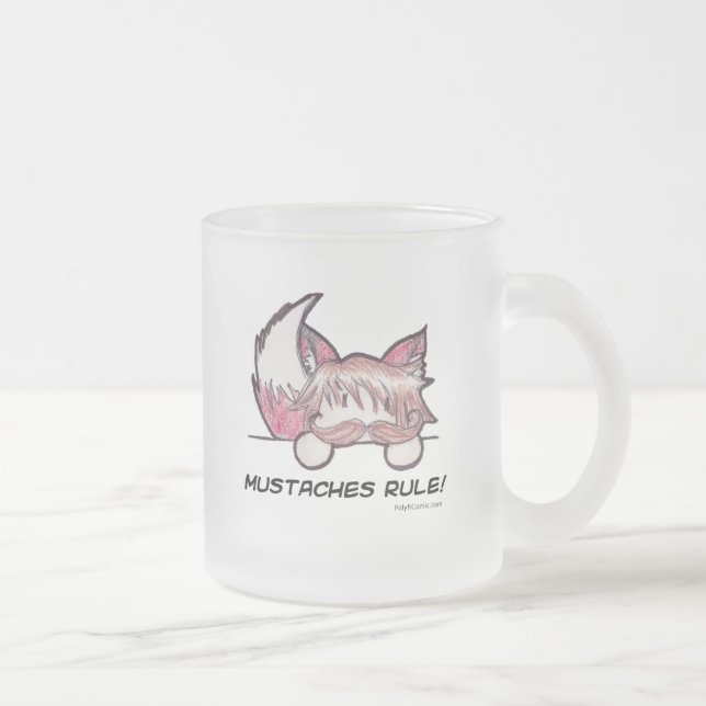 Mustascher härskar den frostade muggen frostad glasmugg (Höger)