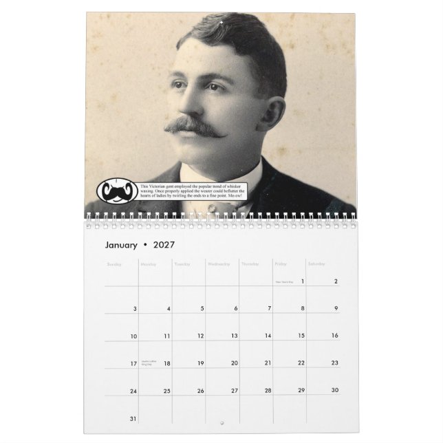 Mustascherna av Placer County Kalender (Jan 2027)