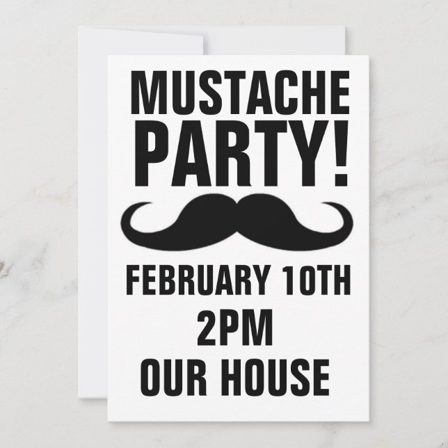 MUSTASCHFEST INVITATIONER INBJUDNINGAR (Framsida)