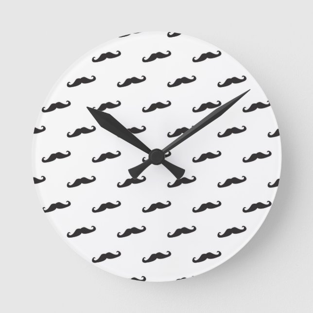 Mustaschhipstermönster 2 rund klocka (Framsida)
