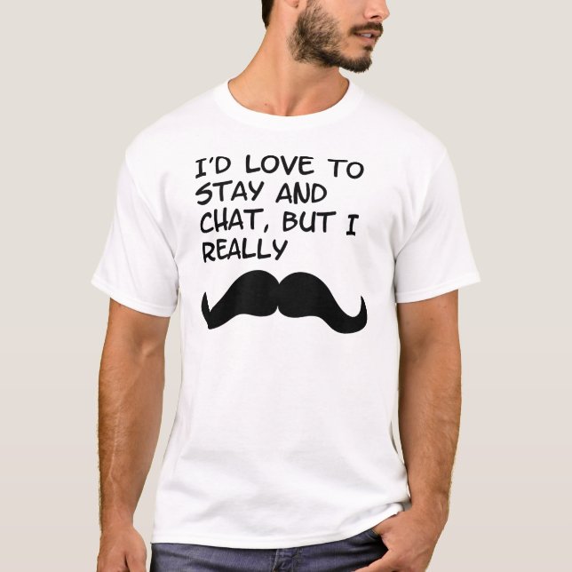 Mustaschhumor Tee Shirt (Framsida)
