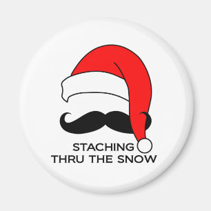 Mustaschjul - Staching till och med snön Magnet