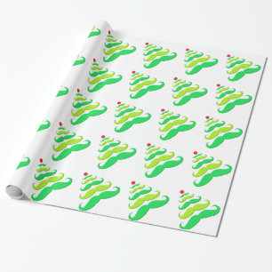 Mustaschjulgran som slår in papper presentpapper