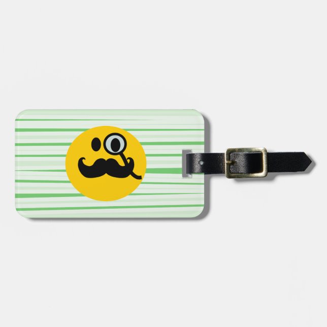 Mustaschmonocle Bagagebricka (Horisontell Framsida)