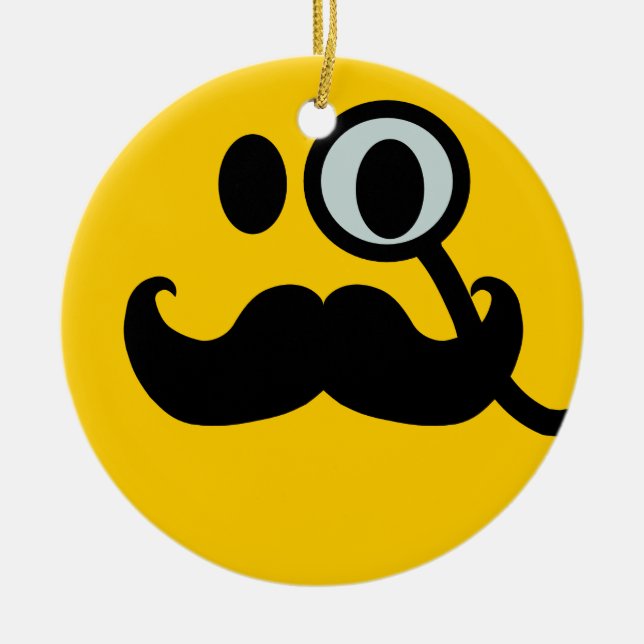 Mustaschmonocle Julgransprydnad Keramik (Framsidan)