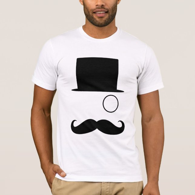 MustaschMonocle & TopHat T-shirt (Framsida)