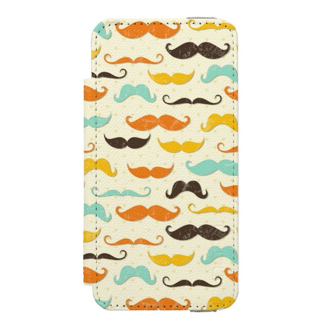 Mustaschmönster 3 incipio iPhone wallet skal (Folio Framsidan)