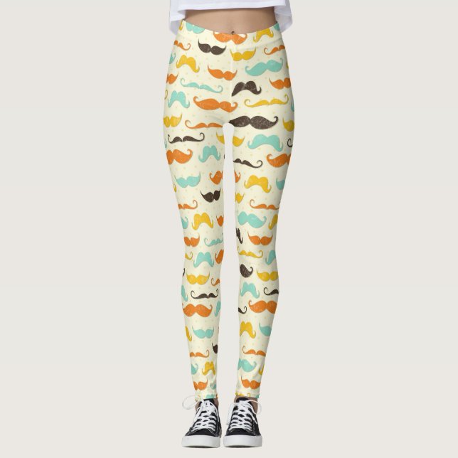 Mustaschmönster 3 leggings (Framsida)