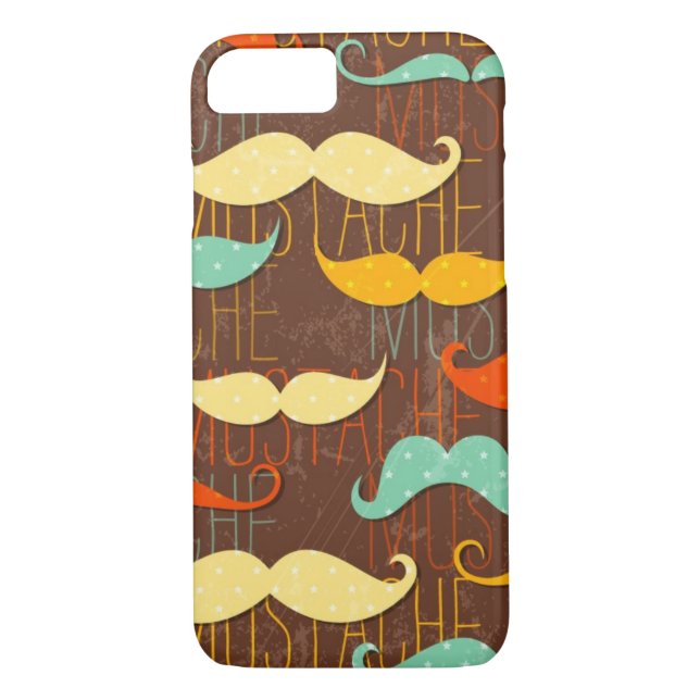 Mustaschmönster Case-Mate iPhone Skal (Baksida)